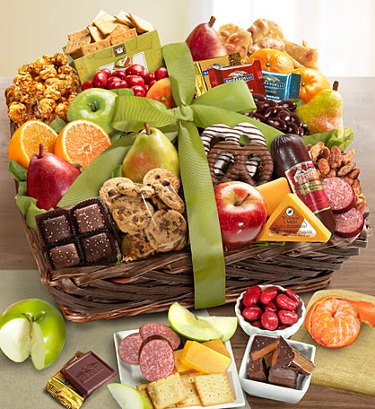 Distinctive Fruit & Sweets Gift Basket Deluxe